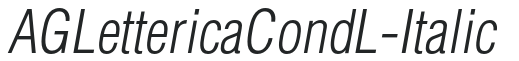 AGLettericaCondL-Italic preview