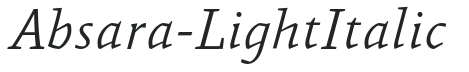 Absara-LightItalic letters preview