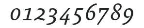 Absara-RegularItalic numbers preview