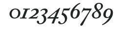 Adobe Caslon Semibold Italic numbers preview