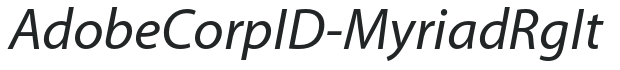 AdobeCorpID-MyriadRgIt preview