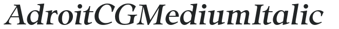 Adroit CG Medium Italic preview