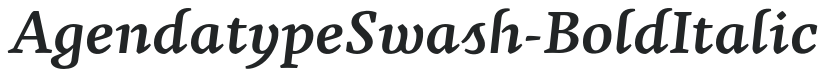 AgendatypeSwash-BoldItalic preview