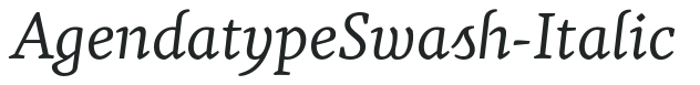 AgendatypeSwash-Italic preview