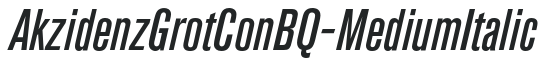 AkzidenzGrotConBQ-MediumItalic preview