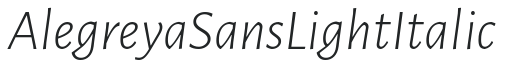 Alegreya Sans Light Italic preview