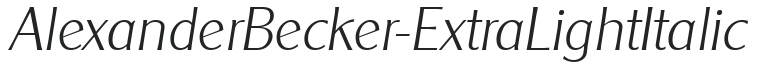 AlexanderBecker-ExtraLight Italic preview