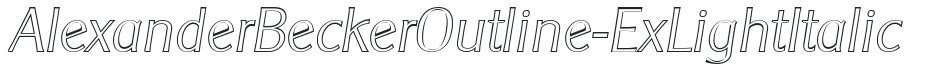 AlexanderBeckerOutline-ExLight Italic preview