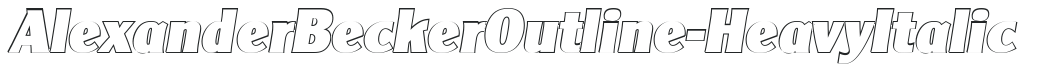 AlexanderBeckerOutline-Heavy Italic preview