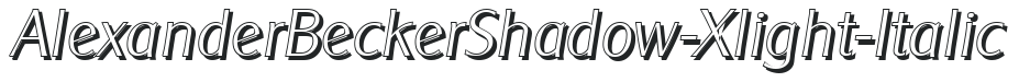 AlexanderBeckerShadow-Xlight-Italic preview