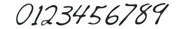 AlexsHand Italic numbers preview