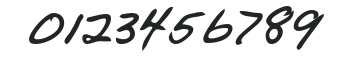 AllensHand Bold Italic numbers preview