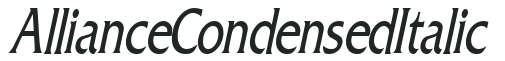 AllianceCondensed Italic preview