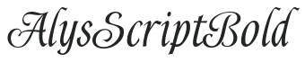 Alys Script Bold letters preview
