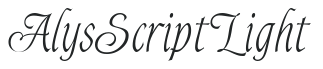 Alys Script Light letters preview