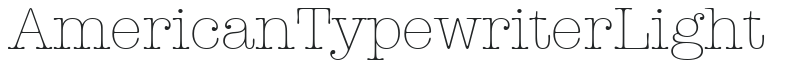AmericanTypewriter Light letters preview