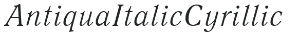 Antiqua Italic Cyrillic@ preview