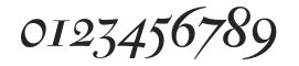 AntiqueModerne-Italic numbers preview