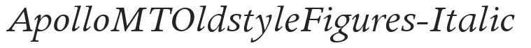 ApolloMTOldstyleFigures-Italic preview