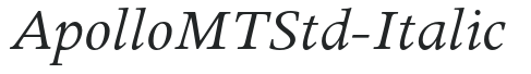 ApolloMTStd-Italic preview