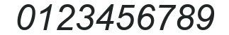 Arial Hu Italic numbers preview