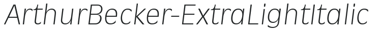 ArthurBecker-ExtraLight Italic preview