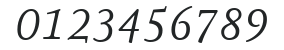 AtmaSerifTF-BookItalic numbers preview