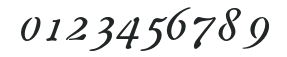 AuriolItalic-Normal numbers preview