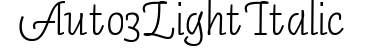 Auto 3 Light Italic preview