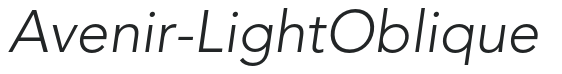 Avenir-LightOblique preview