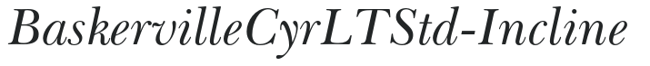BaskervilleCyrLTStd-Incline letters preview