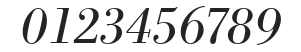 Bodoni BE Italic numbers preview