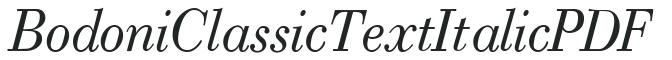 Bodoni Classic Text Italic PDF preview