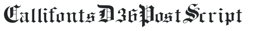 CallifontsD36PostScript letters preview