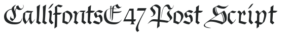 CallifontsE47PostScript letters preview