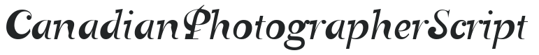 Canadian Photographer Script letters preview