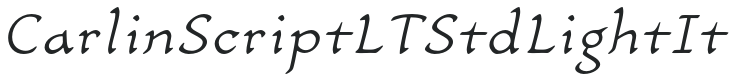 CarlinScript LT Std LightIt preview