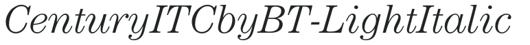 CenturyITCbyBT-LightItalic preview