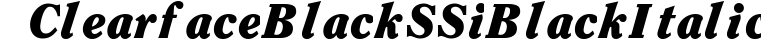 Clearface Black SSi Black Italic preview