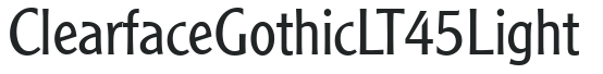 Clearface Gothic LT 45 Light letters preview
