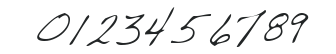 CodysHand Italic numbers preview