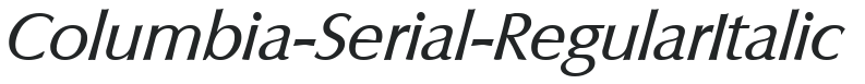 Columbia-Serial-RegularItalic preview
