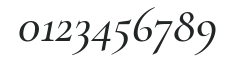 Cormorant Garamond Medium Italic numbers preview