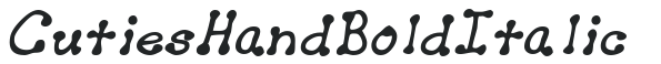 CutiesHand Bold Italic preview