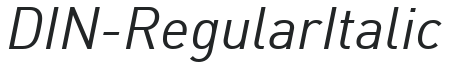 DIN-RegularItalic letters preview