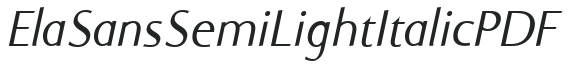 Ela Sans SemiLight Italic PDF preview