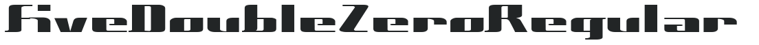 $Five Double Zero Regular letters preview