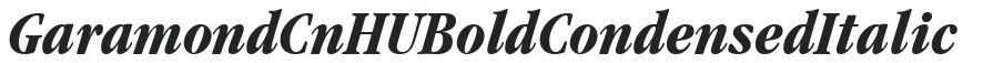 Garamond CnHU Bold Condensed Italic preview