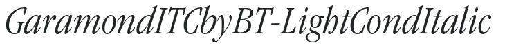 GaramondITCbyBT-LightCondItalic preview