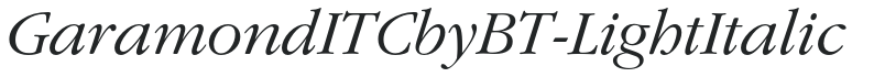 GaramondITCbyBT-LightItalic preview